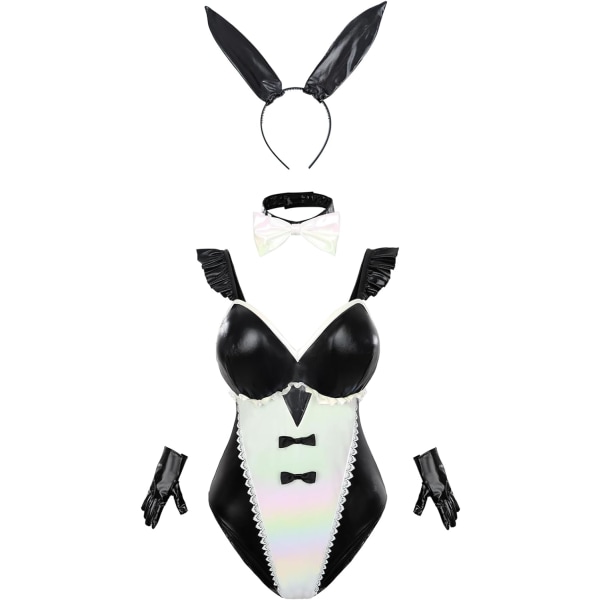 STT Bunny Kostym Kvinnor Dva Kostym Bunny Suit Sexy Cosplay Hana Song Cosplay Outfits Svart Stor