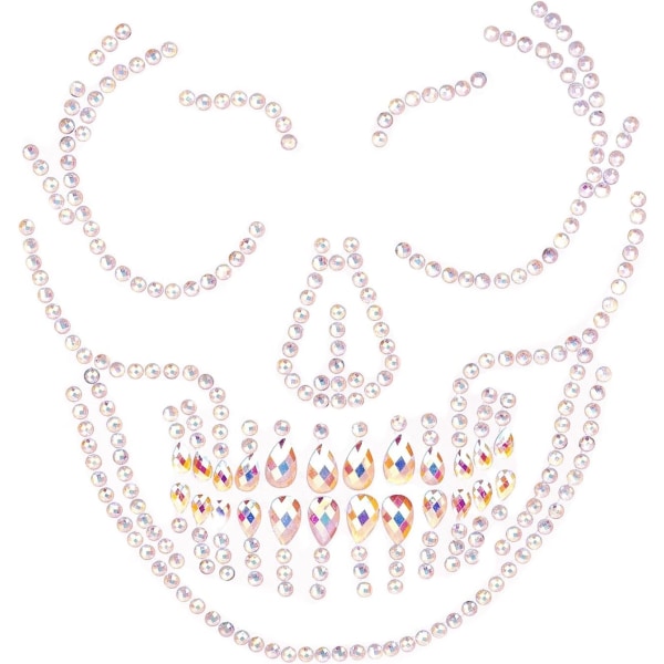 Avenue Kvinnors Halloween Adhesive Face Jewels Sticker Clear One Size