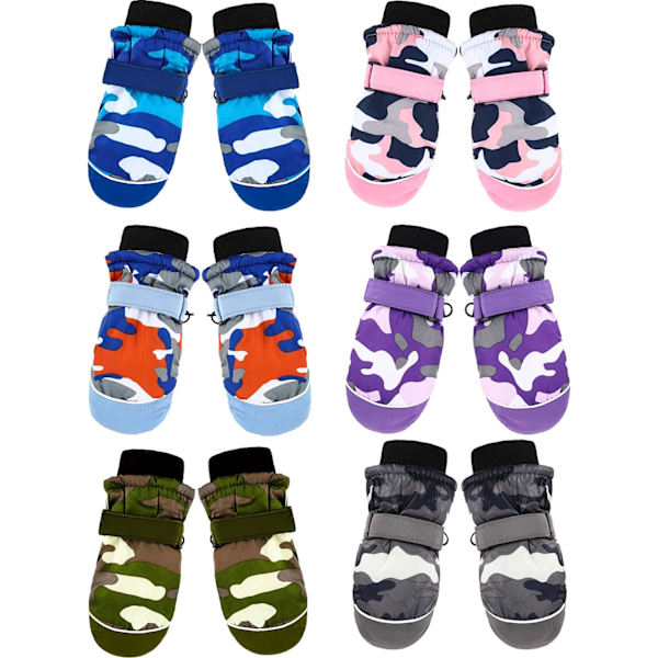 airs Barn Vinter Snö Vantar Vattentäta Varma Skidhandskar Unisex Kamouflagehandskar för Kallt Väder Barn  1-3T