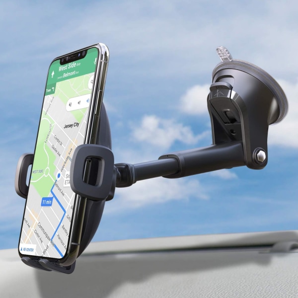 Pne-hållare för bil, APPS2Car Universal instrumentbräda och vindruta Sugkopp Biltelefonfäste med stark klibbig gelplatta, kompatibel med iPhone Xs 8 Plus 7
