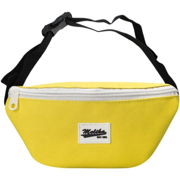 dlers Barn Canvas Fanny Pack Justerbar Midjeväska Liten Crossbody Väska för Pojkar Flickor, Ljusgul, one size Gul