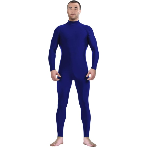ler Spandex för män och kvinnor utan huvud och utan handskar Strumpor Zentai Costume Body Stretchy Cosplay Unitard Body Su Blue Large