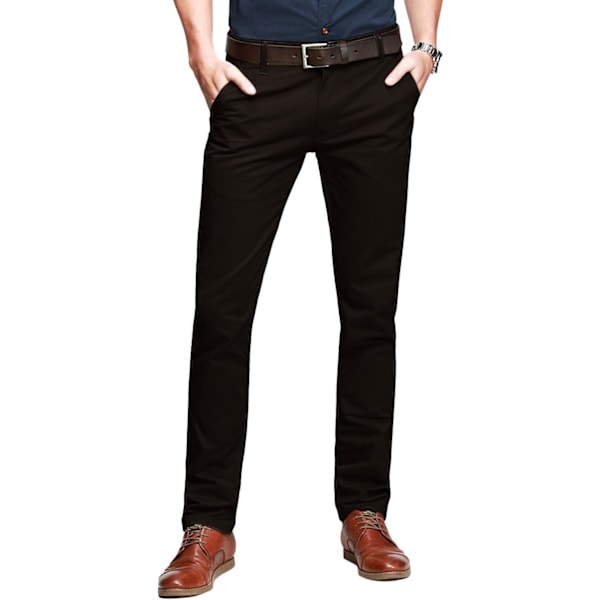 ch herr Slim Tapered Flat Front Casual byxor brun#2 34
