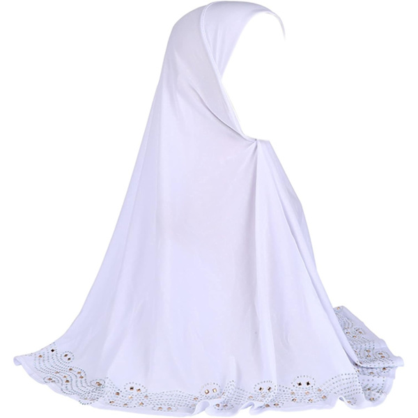 YC Dam glänsande strass muslimsk hijab elegant lång turban mössa huvudomslag sjal
