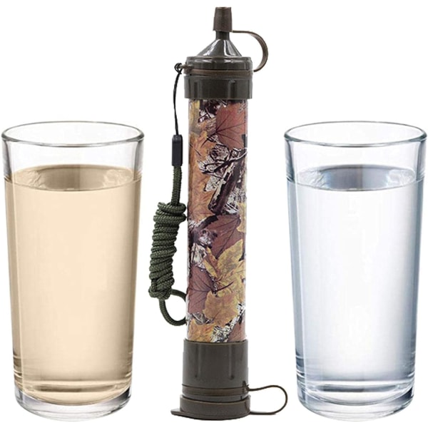 Wer Filter,Emergency Water Filter Water Purifier - Emergency Survival Gear Water Purifier for Camping Vandring Jakt Backpacking Zewo-au