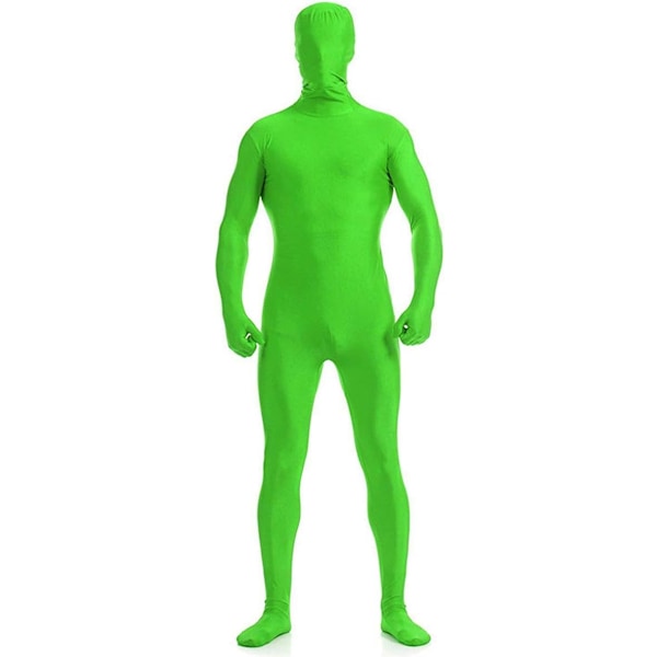 ler herr- och damspandex helkropp zentai kostym body limegrön XX-Large