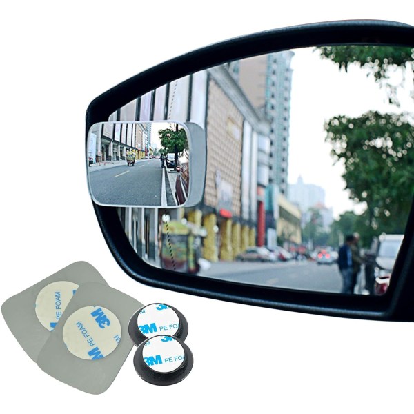 Aper Blind Spot-spegel, fyrkantig HD-glas konvex backspegel, förstärkt lim och uppgraderat klisterområde, 2-pack (uppgraderad)