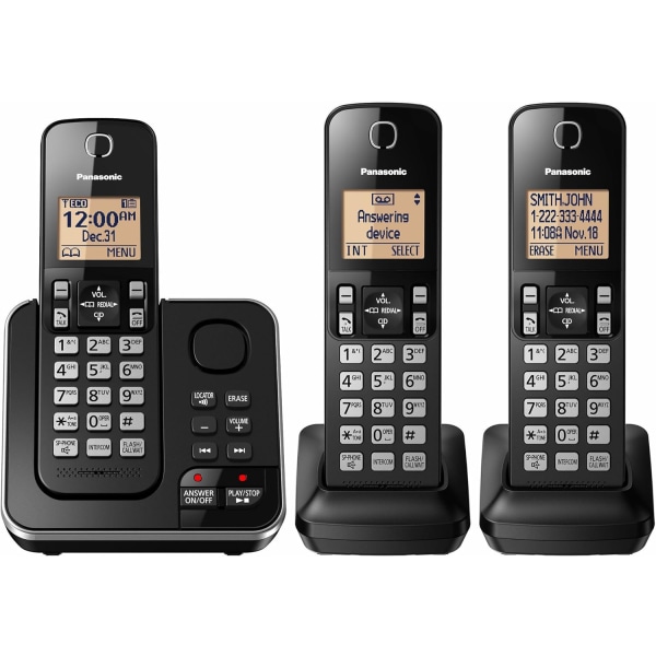 Pasonic sladdlös telefon KX-TG633SK, 3 handenheter