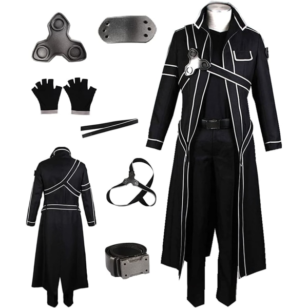 Cosplay Sword Art Online Kirito Kirigaya Kazuto för Cosplay japansk anime-dräkt  Stor