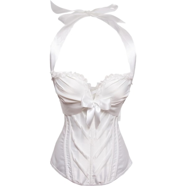 vila.Y Fashion Corset Dam Halter Overbust Korsett Vit X-Large
