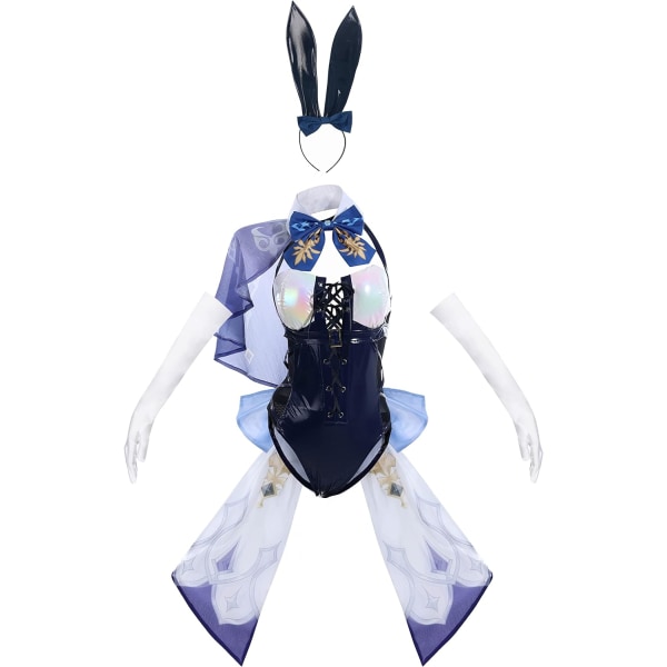 STT Bunny Costume Dam Dva Costume Bunny Suit Sexig Cosplay Hana Song Cosplay Outfits Blue-eula Small