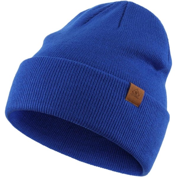 racy Knit Beanie Hat för Herr Dam Vinter Mössor Unisex Cuffed Beanies Stickad Skull Cap Bright Royal One Size
