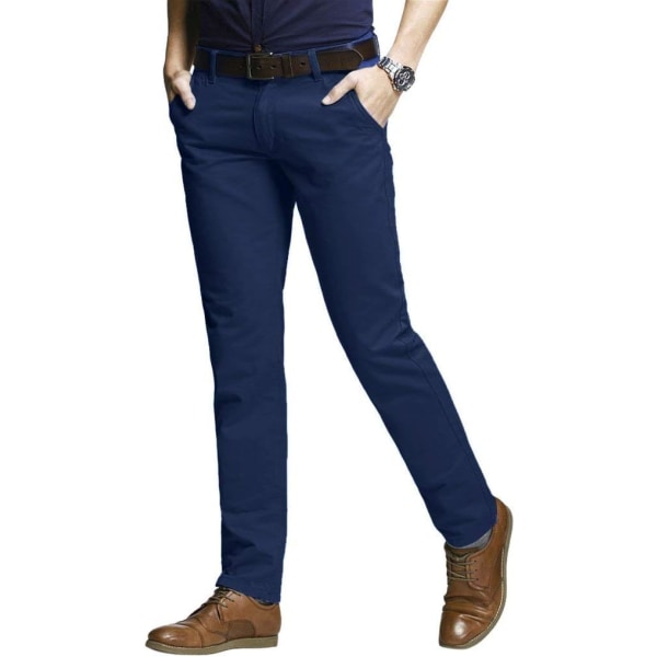 ch herr Slim Tapered Stretchy Casual Pants 8050 Blå#2 29W x 31L