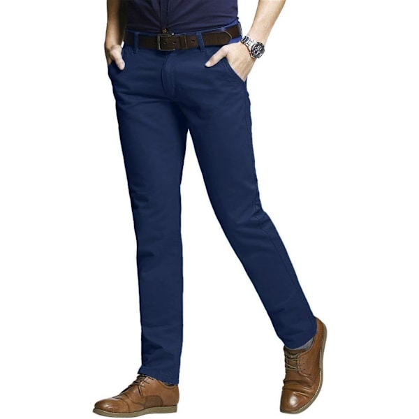 ch herr Slim Tapered Stretchy Casual Pants 8050 Blå#2 36W x 31L