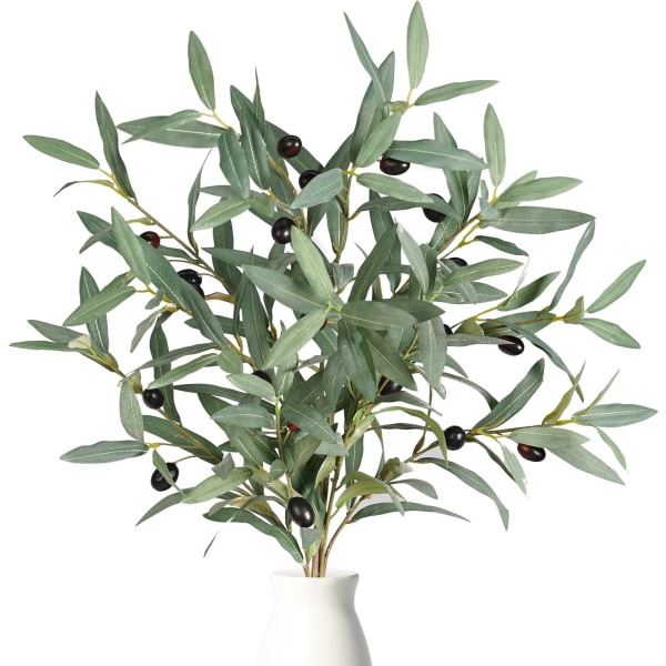 späckhuggare&guilla konstgjorda växter, 3 st 39" gröna olivgrenar för vas, höga konstgrenar för affär Trädgårdskontor Home Déc Gröna oliver 3