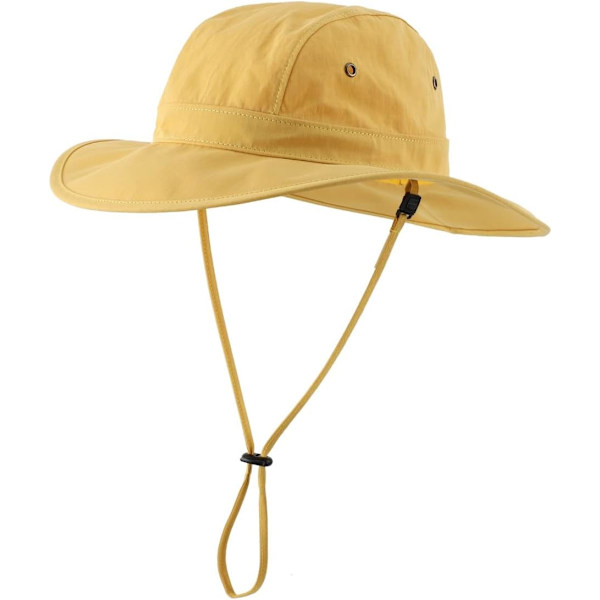 racy Herr UPF50+ Solhatt Bred Brätte Safarihatt Unisex Hinkhatt Fiskehatt Gul En Storlek