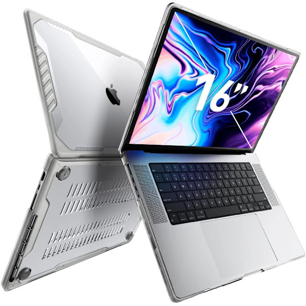 CASE Unicorn Beetle Series Fodral för MacBook Pro 16 tum (2021 Release) A2485 M1 Pro / M1 Max, Dubbelskikts Hårdskalsskydd Genomskinlig