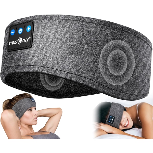 ICOZY sömnhörlurar Bluetooth sporthuvudband, trådlösa musikhuvudbandshörlurar, IPX6 vattentäta hörlurar med mikrofon för sömnträning löpning