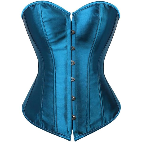 IGEJI Satin Sexy Stark Benad Corset Snörning Överbyst Midja Cincher Bustier Bodyshaper Topp Mörkblå XX-Large