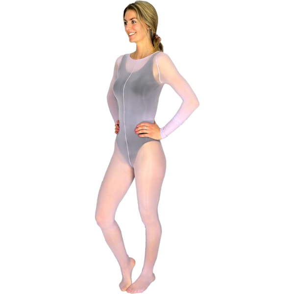 Genomskinlig Glansig Bodystocking Lila Med Gren
