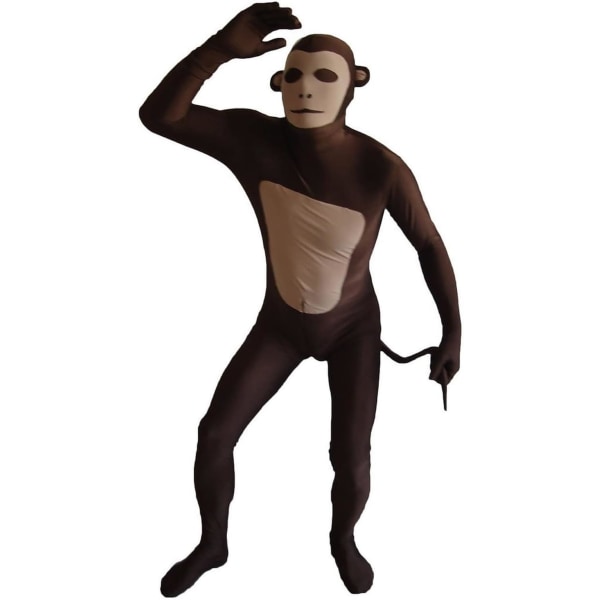 ler Spandex för män och kvinnor för hela kroppen Zentai Costume Bodysuit Monkey Small