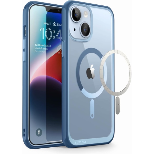 CASE Unicorn Beetle Mag- case för iPhone 14 Plus 6.7", Kompatibel med MagSafe Shockproof Protective Slim Clear Case (Bla Azure)