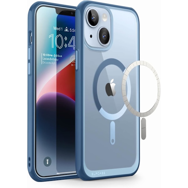 CASE Unicorn Beetle Mag Skal för iPhone 14 Plus 6.7\", Kompatibel med MagSafe Stötsäker Skyddande Slim Klart Skal (Bla Azure