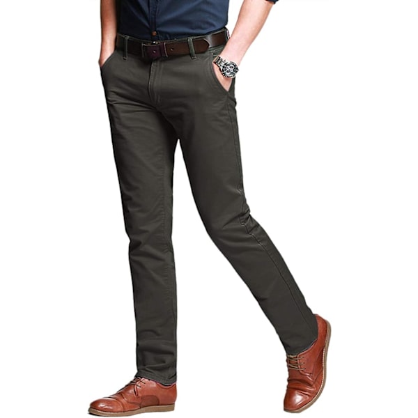ch herr Slim Tapered Stretchy Casual byxor 8050 Army Green 34W x 31L