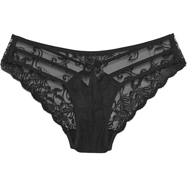 ishie Front Strappy Cheeky Panties Black X-Large