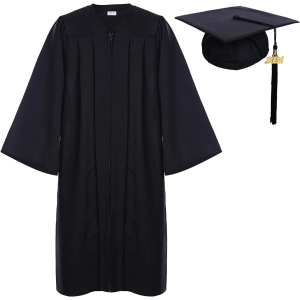 rara Matt Graduation Cap and Gown Tassel Set Svart XX-Large 57(6'0\\-6'2\\)