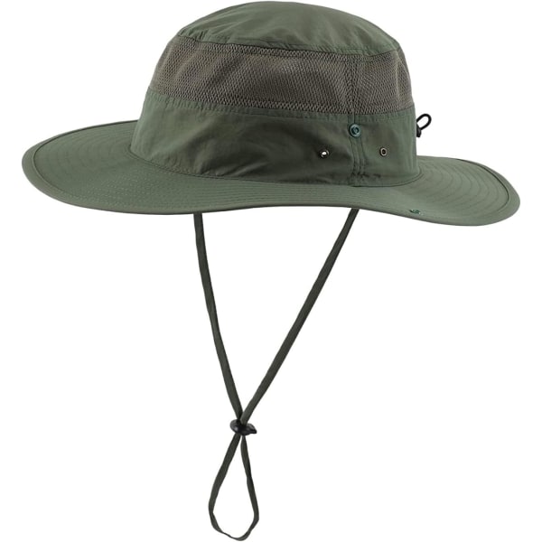 racy Unisex Outdoor Mesh Bucket Hat Sommar Bred Brätte UV-skydd Hat Fiskehatt