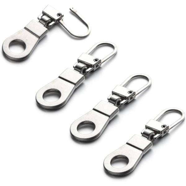 eer dragkedja dragkedja ersättning för små hål dragkedja, avtagbar dragkedja flik reparation för kläder jackor stövlar handväska 4 stycken 4 st sliver