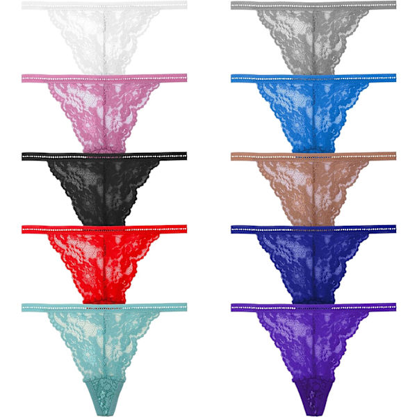 y Stretch Blend Micro T Back Low Rise Cheeky Exotic Thongs Variety invisible Patterns Women Underwear Regular & Plus Siz 10 Pcs Belt Tho Medium