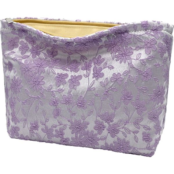OJULI Corduroy Makeup Bag Cosmestic Bag Large Capacity Ladies Women Aesthetic Make Up Organizer Accessories Zipper Pouch Purse Pencil Case, Gflower-Be