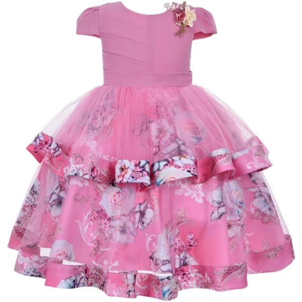 Cosplay Elegant Flower Glown Dress för flickor Young Adult Fashion Bow Flower Kids Party Festival Åldrar 5-9 år Lök - 4 5T