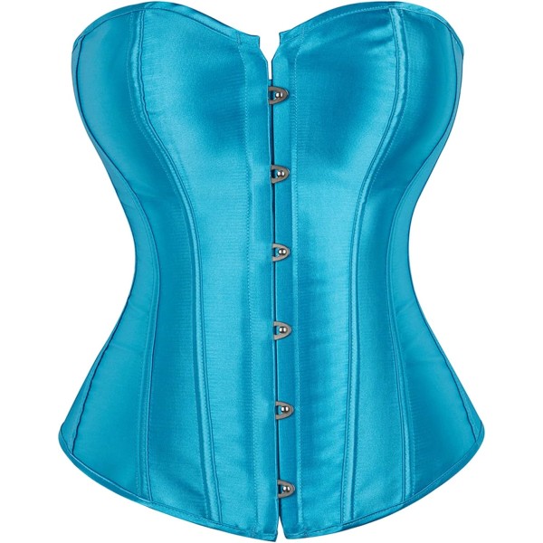 upoo Korsett Toppar för Kvinnor Plus Size Renässans Korsett Snörning Korsett Bustier Korsett Havsblå X-Large