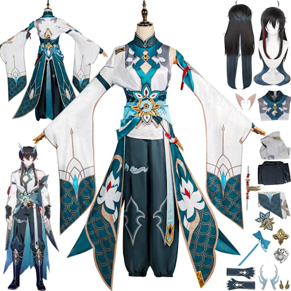 Honkai Star Rail Cosplay-dräkt för Halloween, enhetlig full set kostym för unisex vuxen Danheng2 Medium