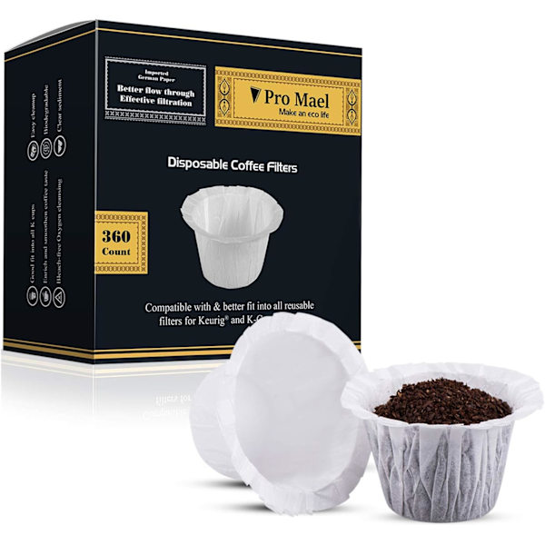 Engångskaffefilter 360 räkningar Kaffefilterpapper för Keurig Brewers Single Serve 1.0 och 2.0 Använd med alla märken K Cup Filter (1)