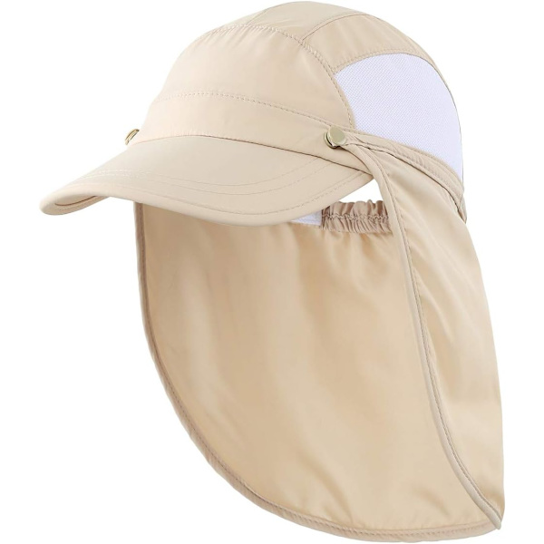 racy Barnens Solskyddsmössa Mesh UPF50+ Nackskydd Hatt Snabbtorkande Solhattar Khaki En Storlek