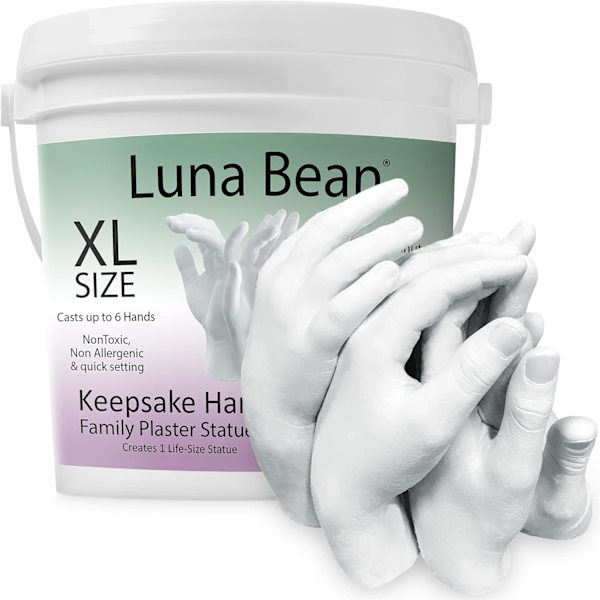 La Bean Keepsake Hands Casting KIT - Familjehandform | Clasped Group Hand Sculpture KIT & Molding KIT - Hantverk för vuxna och barn DIY (Cast upp till 6