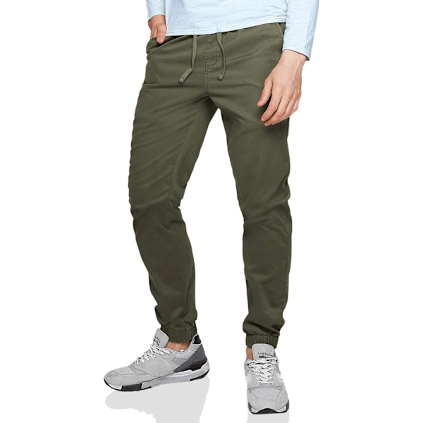 ch herr Chino Jogger byxor 6535 R-grön 30