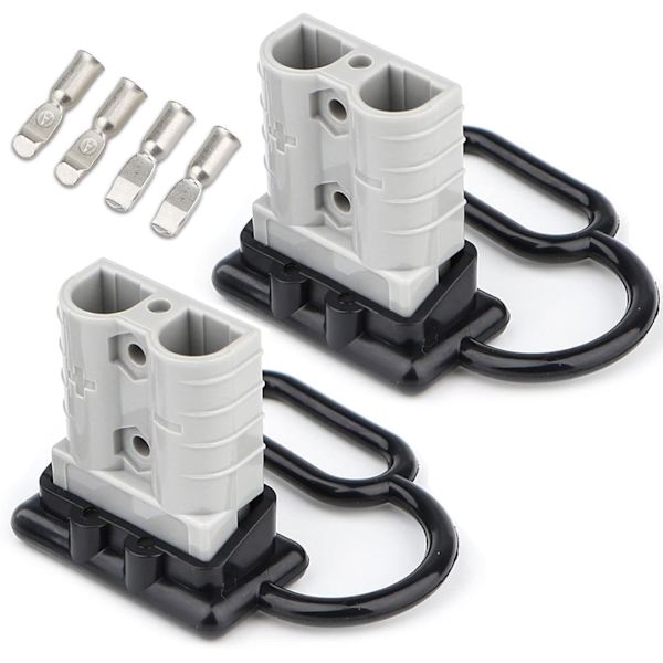 Srtar 50A 6-10 AWG Batteri Snabbkoppling/Koppla ur Kabelstam Kontakt Anslutning Återställnings Vinsch Släp | 12-36V DC, UL Certifierad – Grå