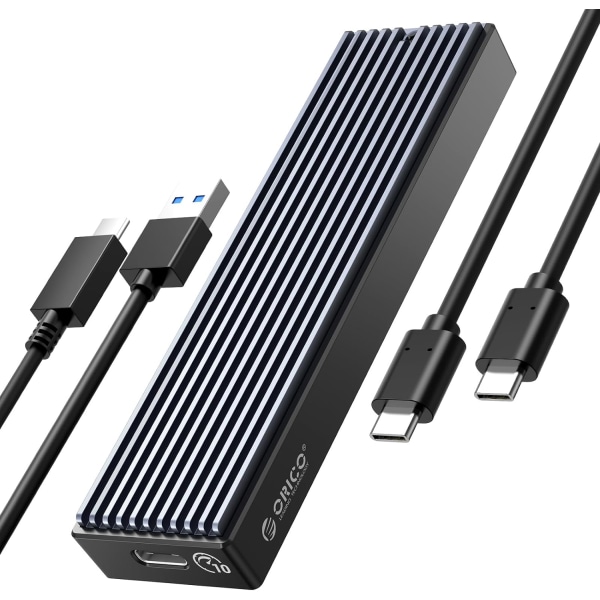 M.2 NVMe SSD-hölje, USB 3.2 Gen 2 (10 Gbps) till NVMe PCI-E M.2 SSD case Stöd UASP för NVMe SSD Storlek 2230/2242/2260/2280(upp till 4TB)-M2PV M.2 NVM