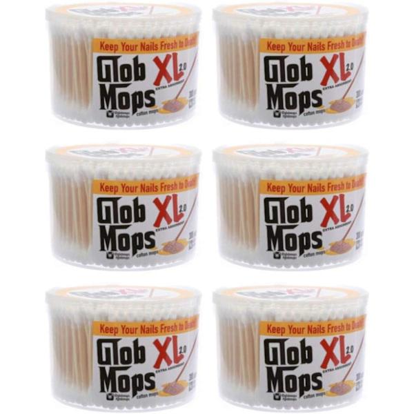 b Mops XL bomullspinnar 6-pack | Extra absorberande | Miljövänlig | 1800 totala moppar, X-Large (6-pack)