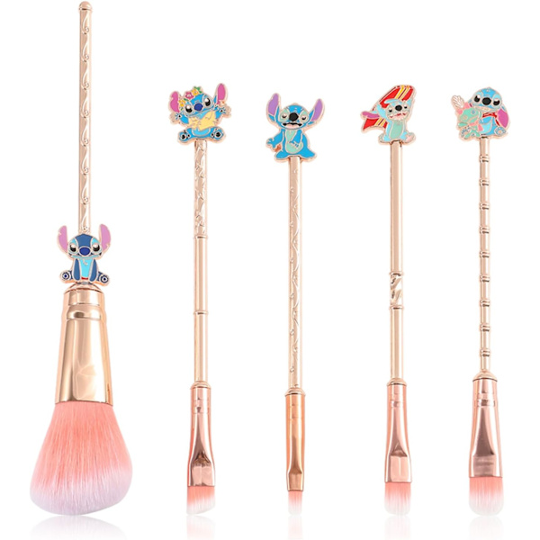 tch Makeup Brushes Set, WeChip Anime Stitch Make Up Brush Set Collection, Stitch Gåvor för Flickor Kvinnor - 5 st Rosa