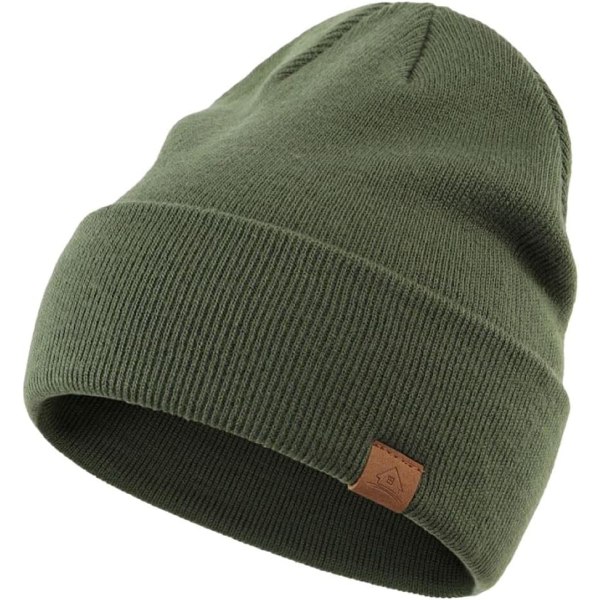 racy Toddler Beanie Hat Outdoor Kids Winter Hats Children Cuff Knit Beanie for Boys Girls Army Green 1-4T