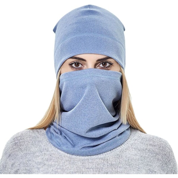 oop Fleece Beanie mössa och halsvärmare set Lättvikt Solid Color Skull Cap Scarf Mask för män och kvinnor