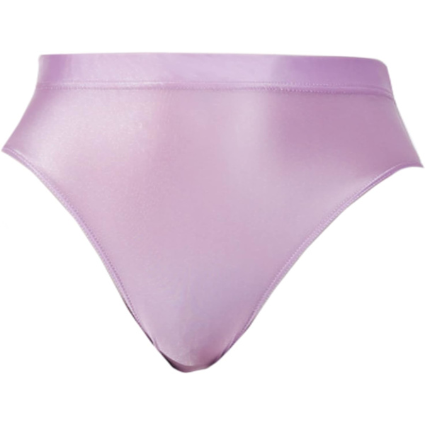 udmall Dam High Cut Thongs Briefs Balett Dans Underkläder Booty Shorts Shiny Panties Style-1-lila X-Large