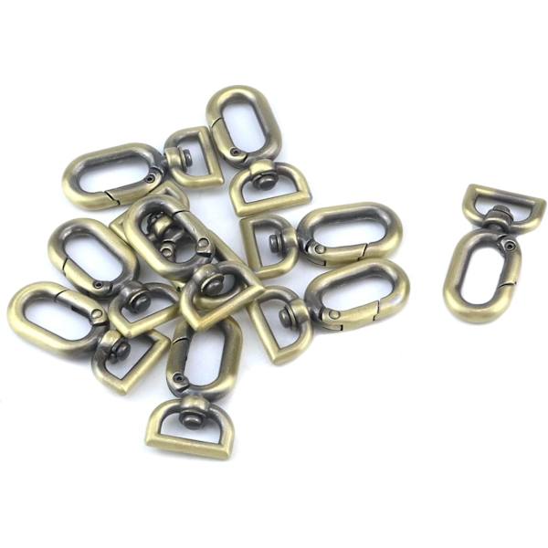 hall 10PCS Metall Swivel Hummerlås Klo Swivel Clip Böjd Oval Hummerlås Trigger Clips Snäpphakar Push Gate Snap Brons 0,5\" D-ring
