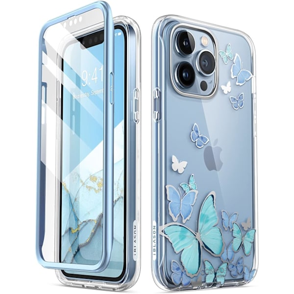 lason Cosmo Series Skal för iPhone 13 Pro Max 6,7 tum (2021 Release), Slim Full-Body Stylish Skyddande Skal med Bui BlueFly